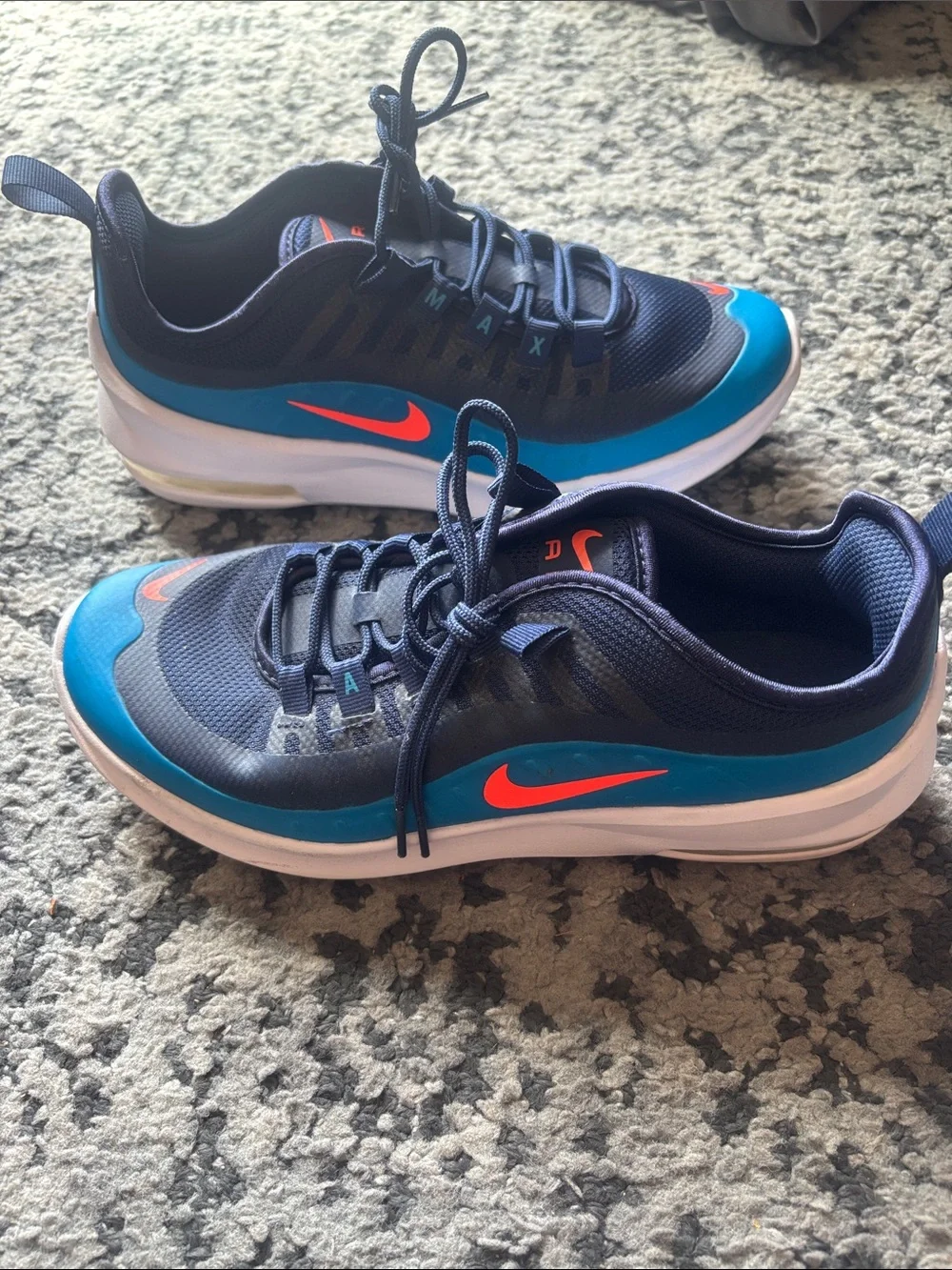 Nike Air Max Kids Sneakers Navy Blue & Teal with Orange Accents